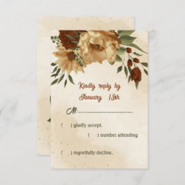 rustikale Terracotta Blumenzwiebelblüte botanische RSVP Karte