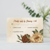 rustikale Terracotta Blumenzwiebelblüte botanische RSVP Karte (Stehend Vorderseite)