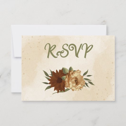 rustikale Terracotta Blumenzwiebelblüte botanische RSVP Karte (Rückseite)