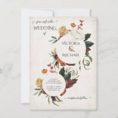 Rustikale Terracotta Boho Blumenwelten Hochzeit Einladung (Vorderseite)