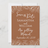 Rustikale Terracotta Boho Floral Modernes Foto Hoc Save The Date (Vorderseite)