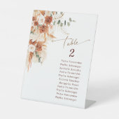 Rustikale Terracotta Boho Pampas Abschluss Tabelle Sockelschild (Vorderseite)