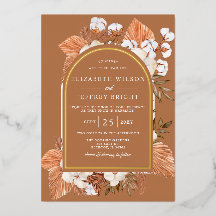 Rustikale Terracotta Boho Pampas Arched Wedding