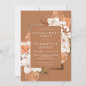Rustikale Terracotta Boho Pampas Engagement Party Einladung (Vorderseite)