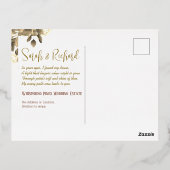 Rustikale Terracotta Botanical Boho Luxe Wedding Folie Einladungspostkarte (Rückseite)