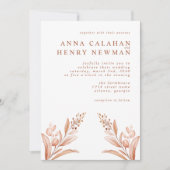 Rustikale Terracotta Botanische Blumenzehen Einladung (Vorderseite)