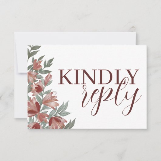 Rustikale Terracotta Botanische UAWG Wedding RSVP Karte (Vorderseite)