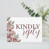 Rustikale Terracotta Botanische UAWG Wedding RSVP Karte (Stehend Vorderseite)