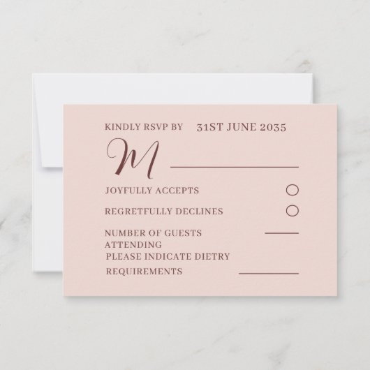 Rustikale Terracotta Botanische UAWG Wedding RSVP Karte (Rückseite)