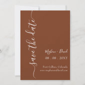 Rustikale Terracotta Burnt Orange Moderne Save The Date (Vorderseite)