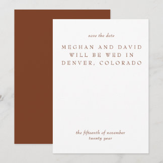Rustikale Terracotta Burnt Orange Moderne Save The Date