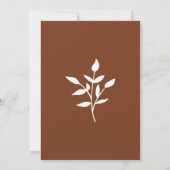 Rustikale Terracotta Einfache Moderne Botanische H Einladung (Rückseite)