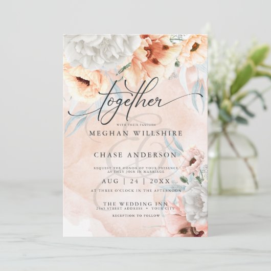 Rustikale Terracotta Einladung (Stehend Vorderseite)