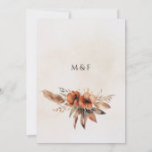 Rustikale Terracotta Florals & Pampas Grass Weddin Einladung (Rückseite)