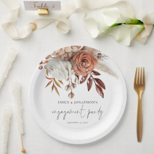Rustikale Terracotta Florals Script Engagement Par Pappteller