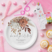 Rustikale Terracotta Florals Sie sagte ja Verlobun Pappteller (Party)