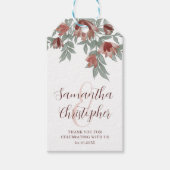 Rustikale Terracotta Gastgeschenk Hochzeit Geschenkanhänger (Vorderseite)