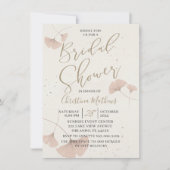 Rustikale Terracotta Gold Bridal Dusche Einladung (Vorderseite)