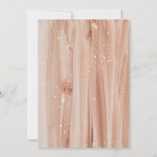 Rustikale Terracotta Gold Wasserfarbe & Skript Hoc Einladung (Rückseite)