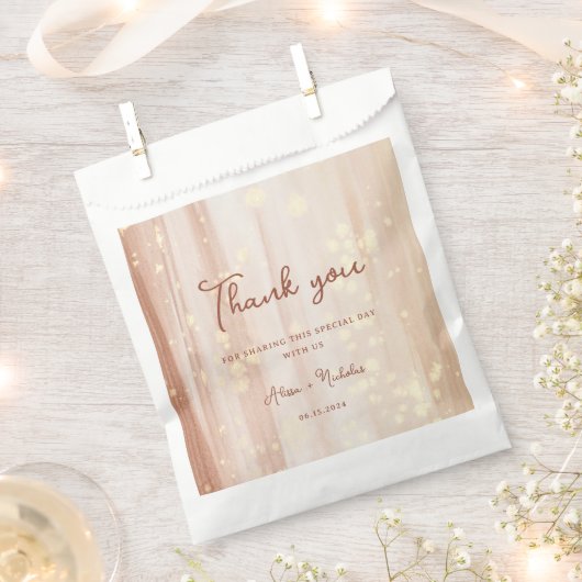 Rustikale Terracotta Gold Wasserfarbe & Skript Hoc Geschenktütchen (Ausgeschnitten)