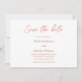 rustikale Terracotta Herbst elegante einzigartige  Save The Date (Vorderseite)