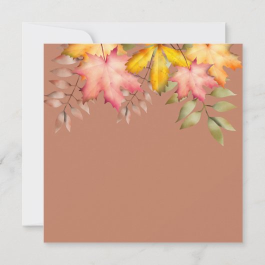 Rustikale Terracotta Herbst Herbst Leaves Wedding Dankeskarte (Rückseite)