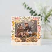 Rustikale Terracotta Herbst Herbstausaves Foto Hoc Save The Date (Stehend Vorderseite)