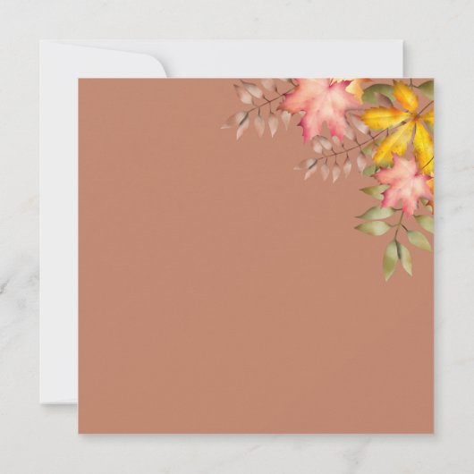 Rustikale Terracotta Herbst Herbstausaves Foto Hoc Save The Date (Rückseite)