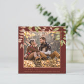 Rustikale Terracotta Herbstliche Herbstlaube Foto  Dankeskarte (Stehend Vorderseite)