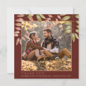 Rustikale Terracotta Herbstliche Herbstlaube Foto  Dankeskarte (Vorderseite)