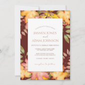 Rustikale Terracotta Herbstliche Herbstlaube Hochz Einladung (Vorderseite)