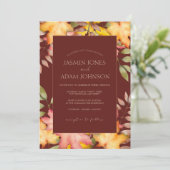 Rustikale Terracotta Herbstliche Herbstlaube Hochz Einladung (Stehend Vorderseite)