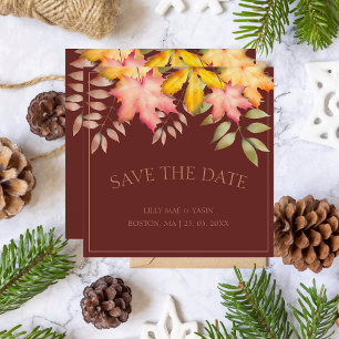 Rustikale Terracotta Herbstliche Herbstlaube Hochz Save The Date