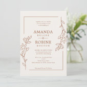 Rustikale Terracotta Hochzeit Einladung (Stehend Vorderseite)