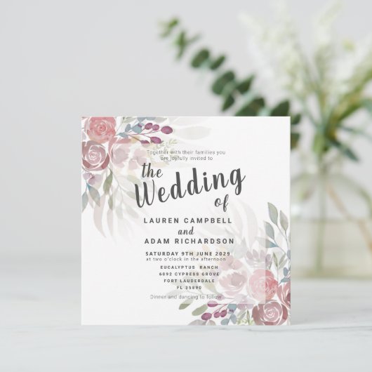 Rustikale Terracotta Hochzeit Einladung (Stehend Vorderseite)