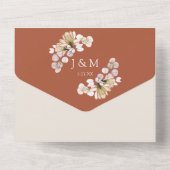 Rustikale Terracotta Hochzeit im Herbst Herbst All In One Einladung (Rückseite)