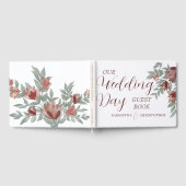 Rustikale Terracotta-Hochzeit mit Blumen und Blätt Gästebuch (Voll)