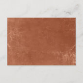 Rustikale Terracotta Mexiko Hochzeitsdetails Begleitkarte (Rückseite)