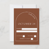 Rustikale Terracotta Moderne Arch Wedding RSVP Car (Vorderseite)