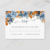 Rustikale Terracotta Navy Blue Rust Hochzeit im He Begleitkarte (Vorderseite)