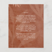 Rustikale Terracotta-Overlay-Hochzeit Flyer (Hinten)