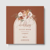 Rustikale Terracotta Pampas Grass Boho Arch Weddin Gästebuch (Vorderseite)