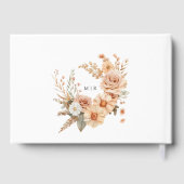 Rustikale Terracotta Rose Floral Wedding Gästebuch (Rückseite)