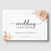 Rustikale Terracotta Rose Floral Wedding Gästebuch (Vorderseite)