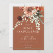 Rustikale Terracotta Rost Blume Dusche CUSTOM 4 Einladung (Vorderseite)