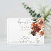 Rustikale Terracotta Rost Blume Empfang Begleitkarte (Stehend Vorderseite)