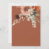 Rustikale Terracotta Rost Blume Paare Dusche Einladung (Rückseite)