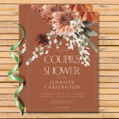 Rustikale Terracotta Rost Blume Paare Dusche Einladung