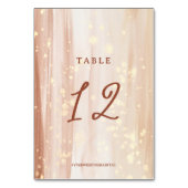 Rustikale Terracotta-Script & Gold Wasserfarbenhoc Tischnummer (Vorderseite)