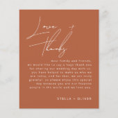 Rustikale Terracotta Script Wedding Reception Card (Vorderseite)